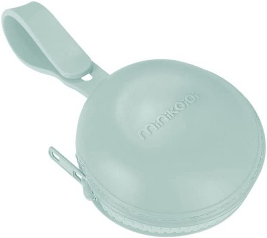 MinikOiOi 101230008 Chupeta Portátil Cápsula de Silicone Verde Menta com Zíper
