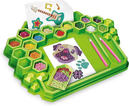 Clementoni 18716 Idea-Sparkly Creations-Sparkle Painting Kit, Craft for Kids, Diamond Arts, Creative Gift for Girl 7, Gem Stickers, Glitter Mosaic, Made in Italy, Multi-Color