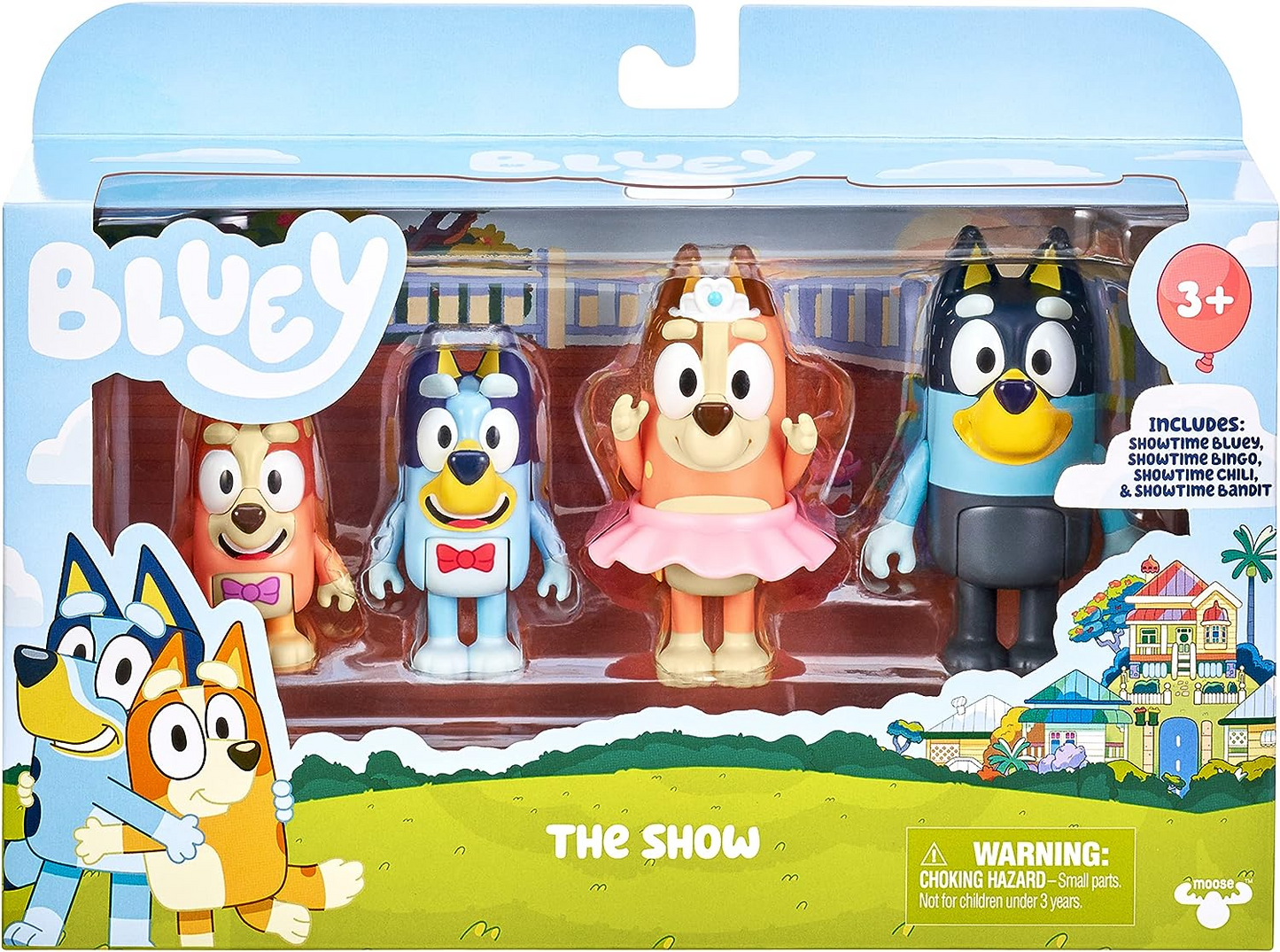 Bluey Pack de 4 compañeros de colegio; Figuras de acción coleccionables oficiales de Bluey de 2,5 a 3 pulgadas que incluyen a Jack, Pretzel y Mackenzie con sus propios accesorios para lonchera.