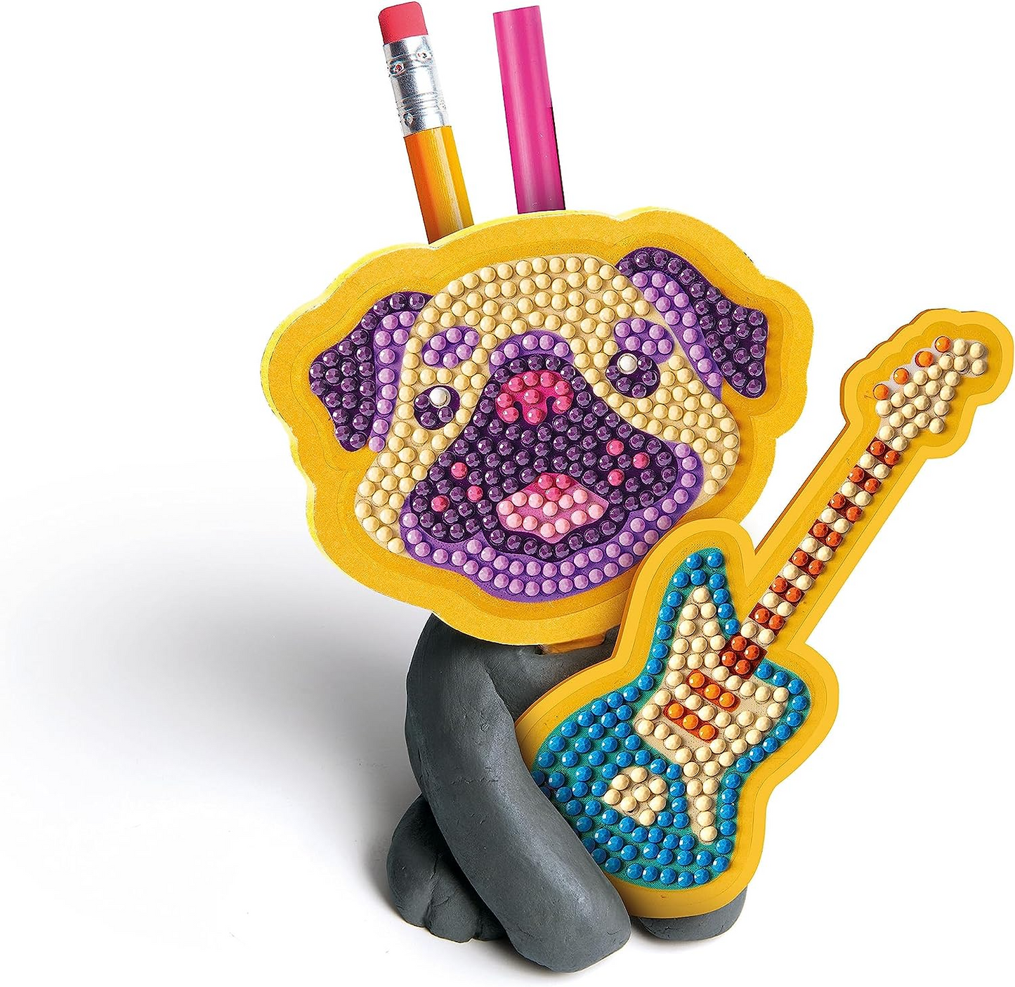 Clementoni 18716 Idea-Sparkly Creations-Sparkle Painting Kit, Craft for Kids, Diamond Arts, Creative Gift for Girl 7, Gem Stickers, Glitter Mosaic, Made in Italy, Multi-Color