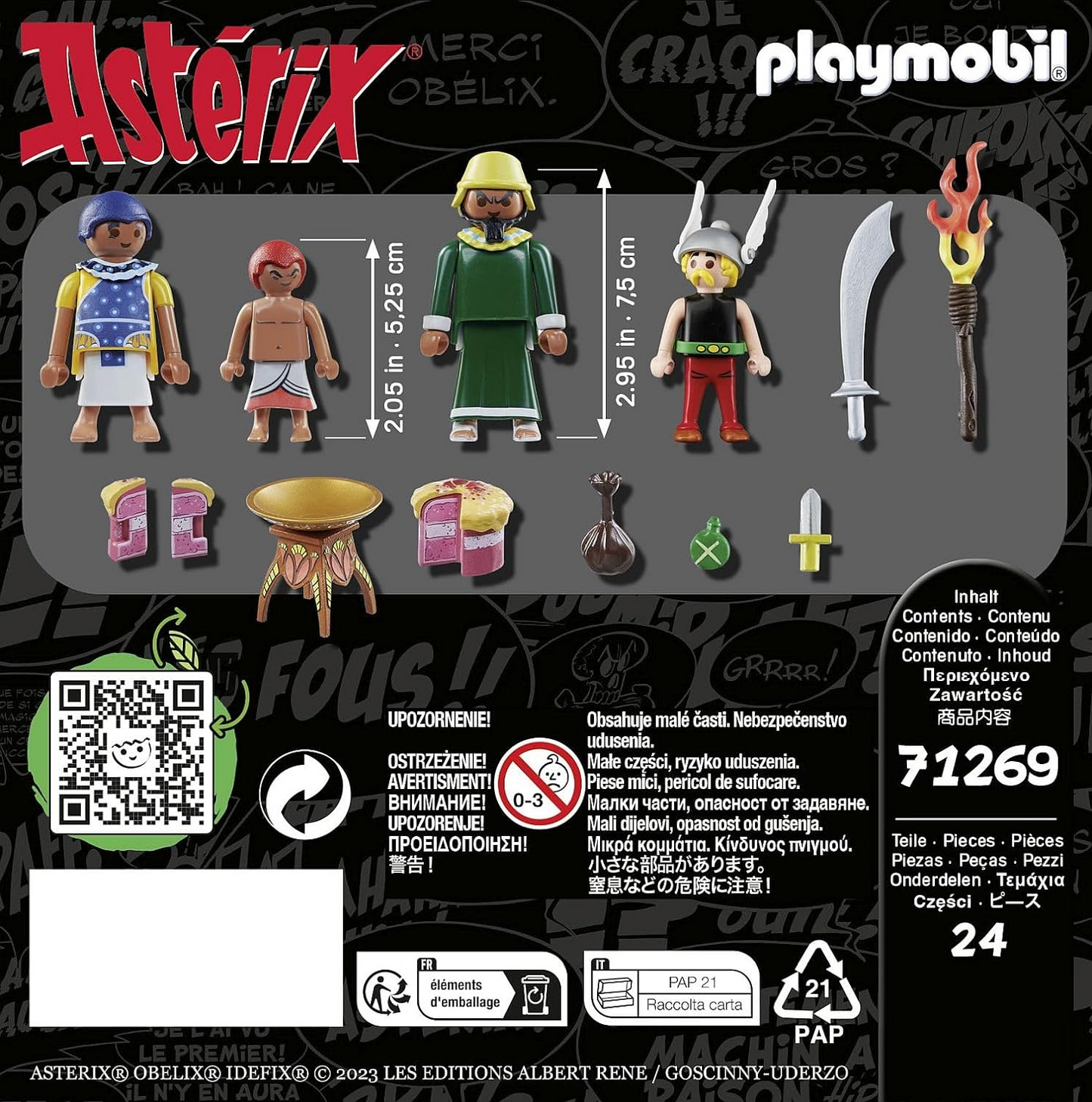 Playmobil 71269 Astérix: La tarta envenenada de Artifis, el camerino de Cleopatra y Artifis y su ayudante Krukhut, figuras coleccionables, juegos de rol divertidos e imaginativos, sets de juego aptos para niños a partir de 5 años