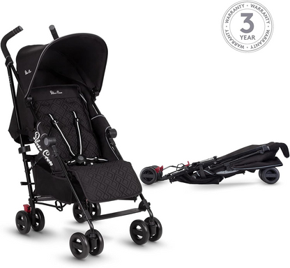 Silver Cross Carrinho Zest, compacto e leve, carrinho de bebê totalmente reclinável para criança – preto (novo)