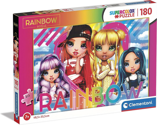 Clementoni 29776 Quebra-cabeça Rainbow High 180pcs Supercolor High-180 Peças Crianças de 7 anos, Multicolor, Médio