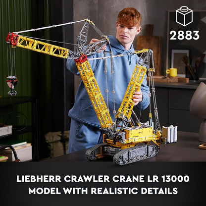 LEGO  42146 Technic Liebherr Crawler Crane LR 13000 Set, construa o melhor veículo de construção com controle remoto com aplicativo Control+, sistema de guincho e braço oscilante, modelo grande para adultos, homens, mulheres
