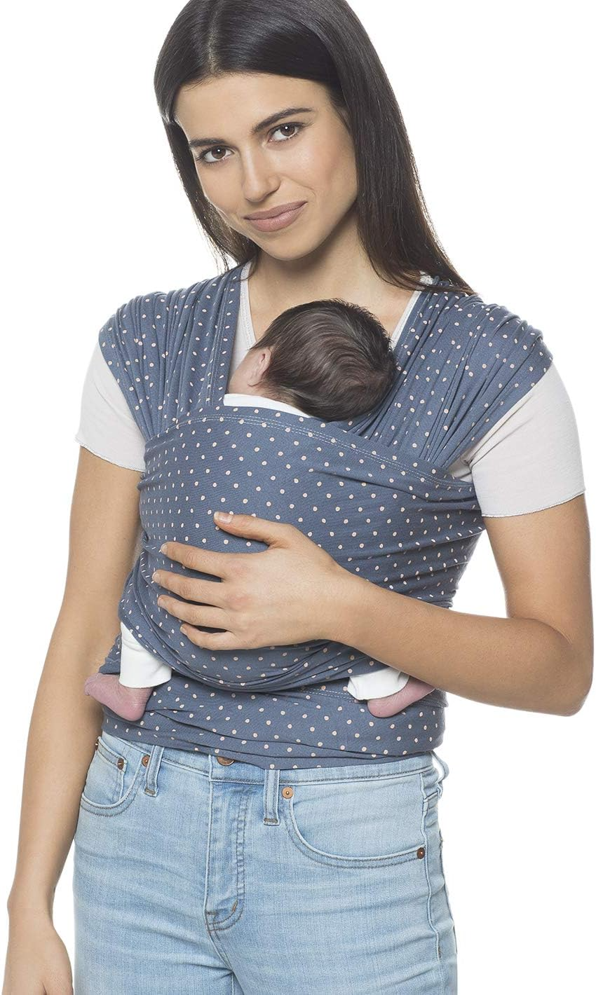 Ergobaby  Aura Baby Wrap Carrier & Sling para recém-nascidos até crianças até 11kg (0-3 anos), 100% viscose, conforto e elasticidade com bolso de armazenamento embutido, índigo
