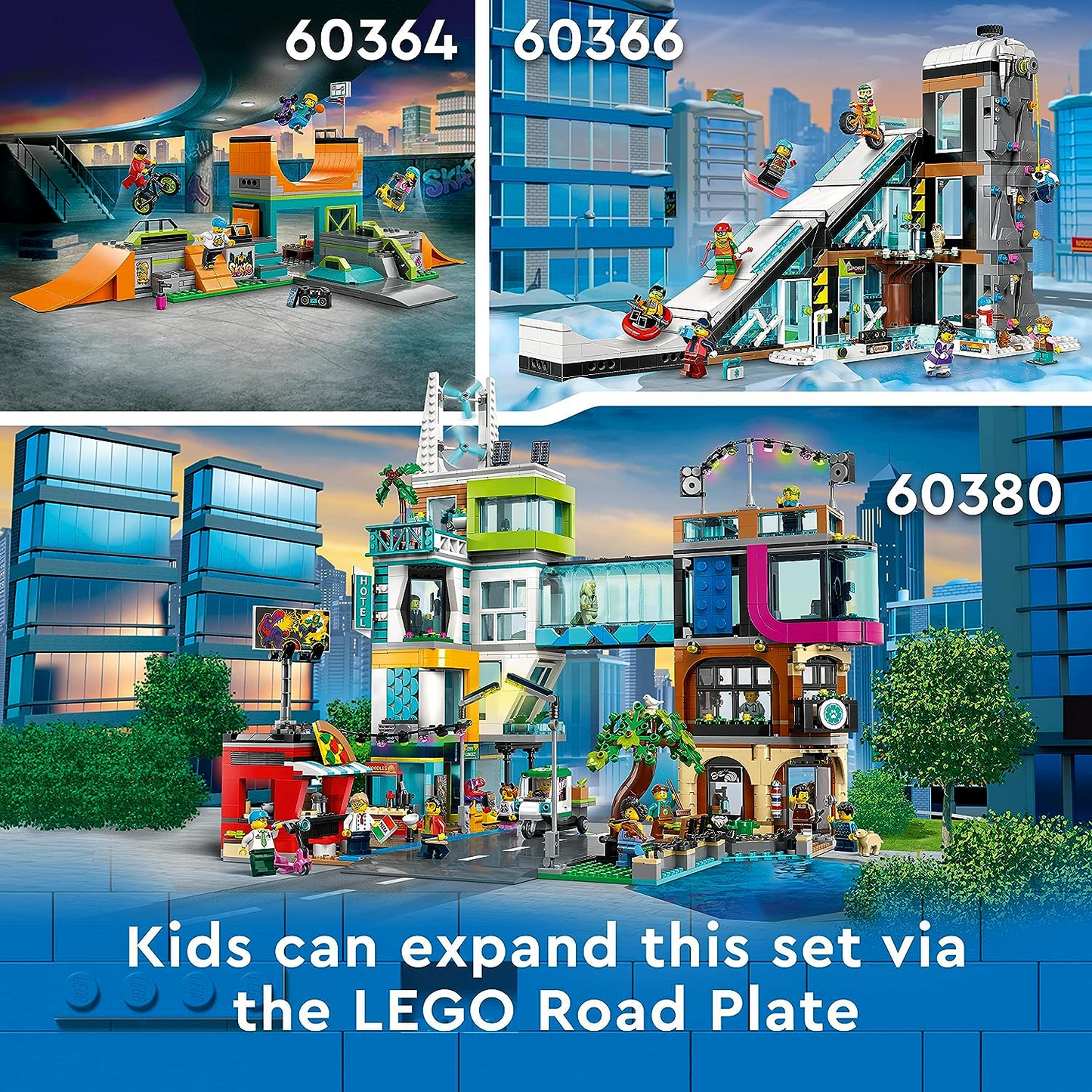 LEGO 60365 Prédio de apartamentos na cidade, conjunto de construção modular com quartos combináveis, loja, bicicleta de brinquedo e 6 minifiguras, presente de aniversário para crianças, meninos e meninas com mais de 6 anos