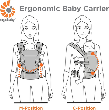 Ergobaby Porta-bebês para bebês, 360 Cool Air Carbon Grey, porta-bebês ergonômico de 4 posições e mochila