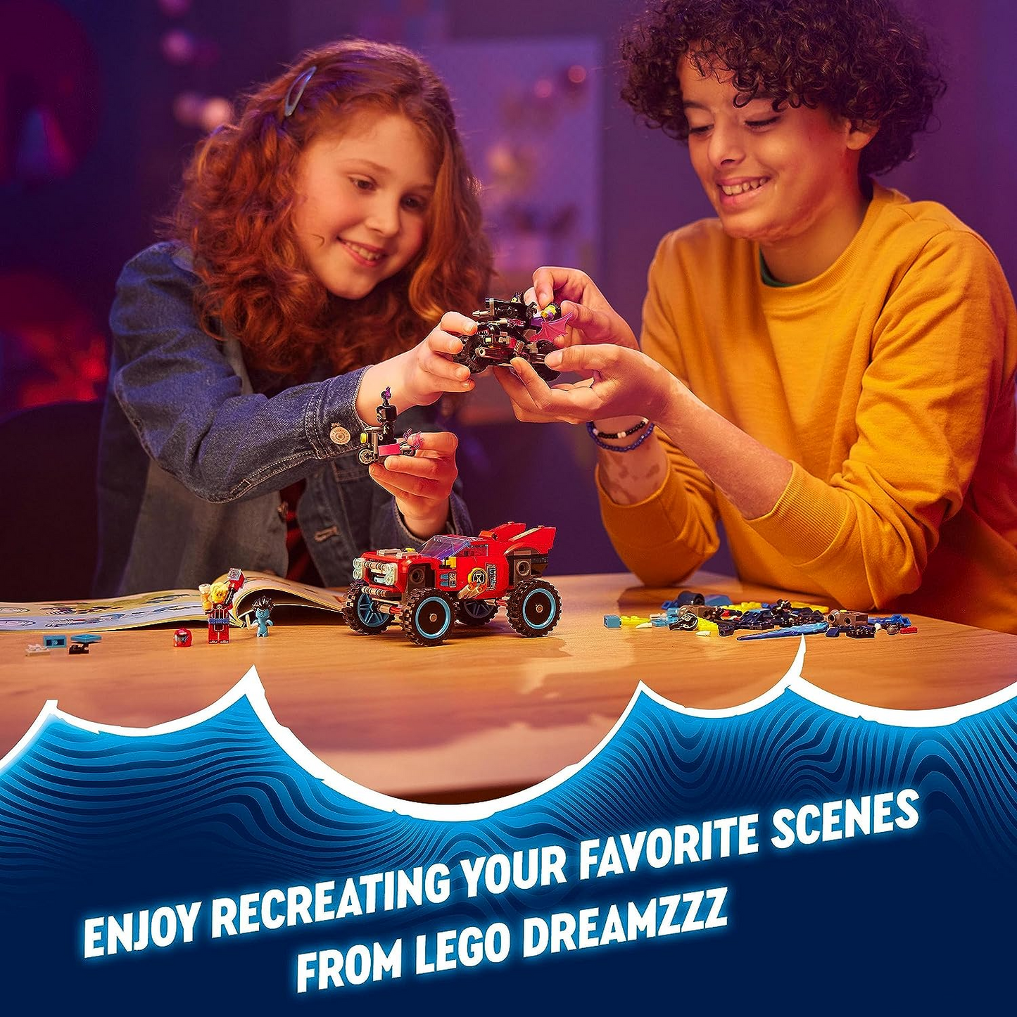 LEGO 71458 DREAMZzz Crocodile Car Toy 2in1 Set, Construa um Dream Monster Truck ou Croc Car Vehicle, Inclui Minifiguras de Cooper, Jayden e Night Hunter, Presente para Crianças, Meninos e Meninas com mais de 8 anos