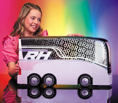 Rainbow High Rainbow Vision World Tour Bus & Stage 4 em 1 Light Up Deluxe Playset - Inclui equipamento de DJ, holofotes de trabalho, penteadeira, acessórios e baterias - para crianças e colecionadores com mais de 6 anos