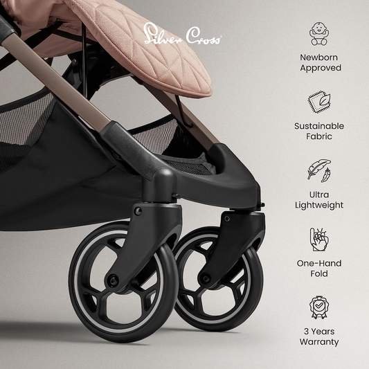 Cruz de Plata | Silla de paseo compacta Clic | Cochecito | Cochecito plegable y ligero | Tamaño de la cabina | Recién nacidos - 4 años | Corzo