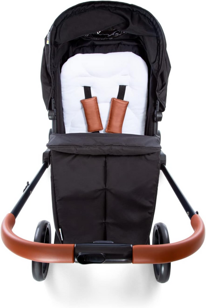 Hauck  Carrinho de passeio com sistema Pacific Shop N Drive, carga máxima de 25 kg, carrinho de bebê conversível em assento reversível, assento de carro infantil, proteção para os pés. Altura ajustável, leve, rodas grandes (pretas)