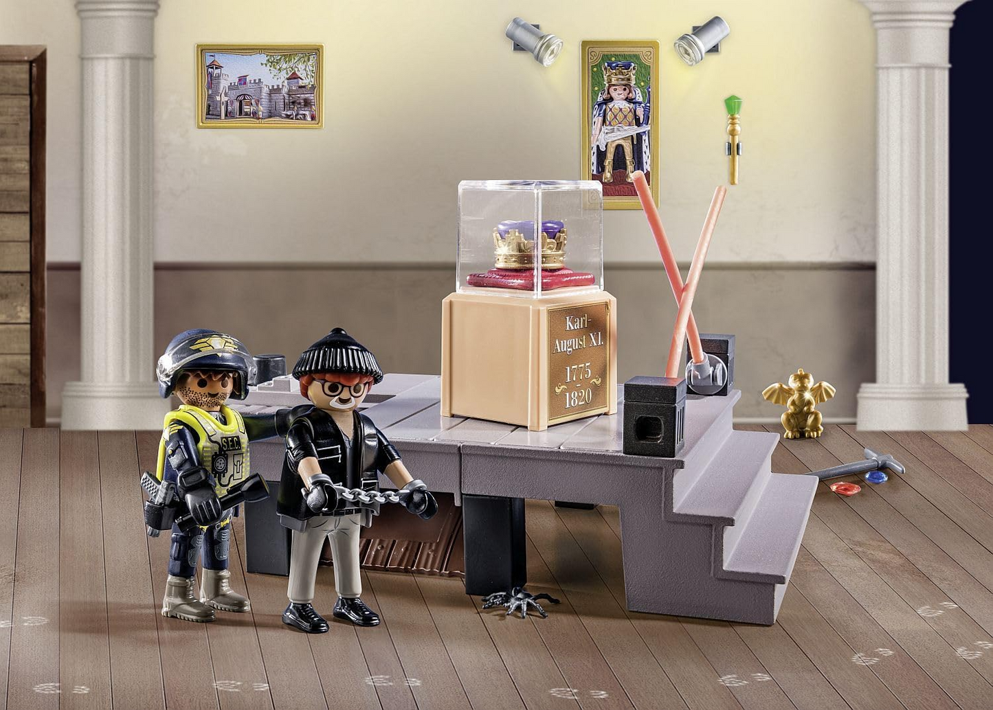 Playmobil 71347 Calendário do Advento - Roubo do Museu da Polícia, Contagem regressiva para o Natal, Inclui 24 portas para abrir todos os dias de dezembro, brinquedo de Natal para crianças a partir de 4 anos