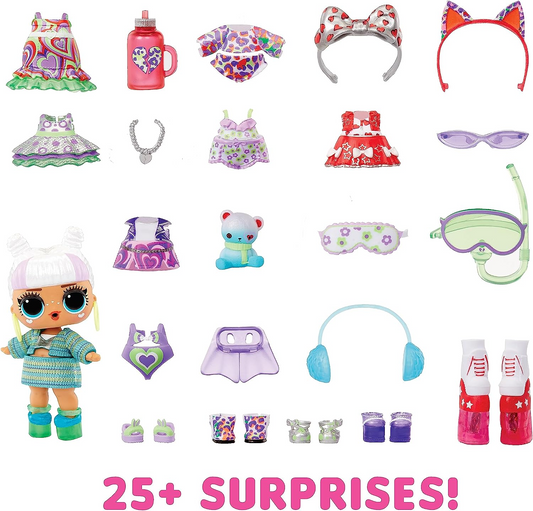 LOL Surprise Calendário do Advento 2023 com boneca de edição limitada e 24 surpresas - MAKEOVER BABE 2.0 - Misture e combine roupas, sapatos e acessórios - Ótima ideia de presente para meninas de 4 anos ou mais