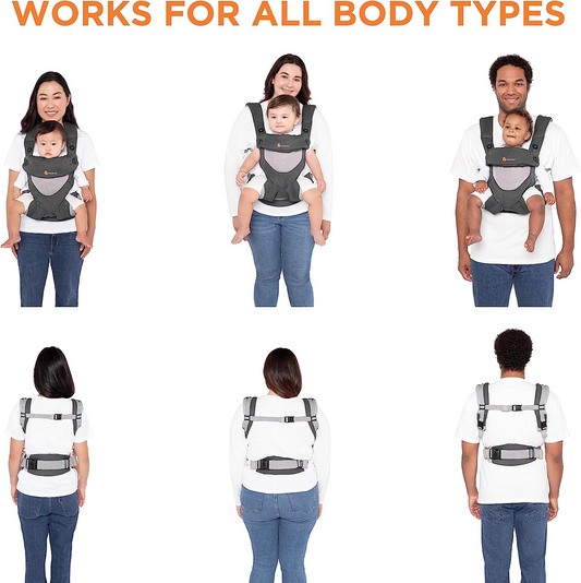 Ergobaby  Porta-bebês, algodão 360 de 4 posições, de bebê a criança: 5,5* – 20 kg (* de 3,2 – 5,5 kg com inserção infantil, vendido separadamente) Preto puro