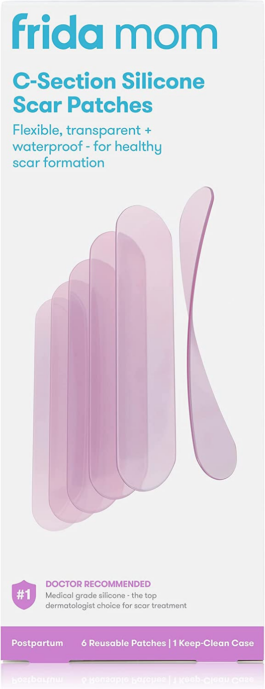 Frida Mom Remendos de cicatriz de silicone para cesáreas tratamento de grau médico reutilizável ótimo para cicatrizes quelóides 6 8" de comprimento com estojo e bolsa incluídos