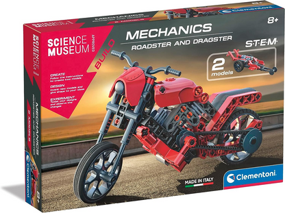 Clementoni 61382 Science Museum Mechanics-Buggy & Quad-Building Set, Kit Científico para Crianças de 8 Anos, Brinquedos STEM, Versão em Inglês Feito na Itália, Multicolorido