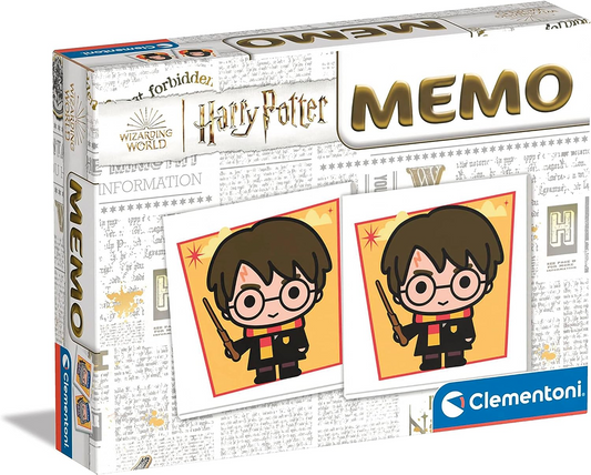 Clementoni 18126 - Memo Pocket Harry Potter - Brinquedos educativos, memorandos, jogos de cartas para crianças de 4 anos, concentração e raciocínio lógico, 2 jogadores, fabricado na Itália