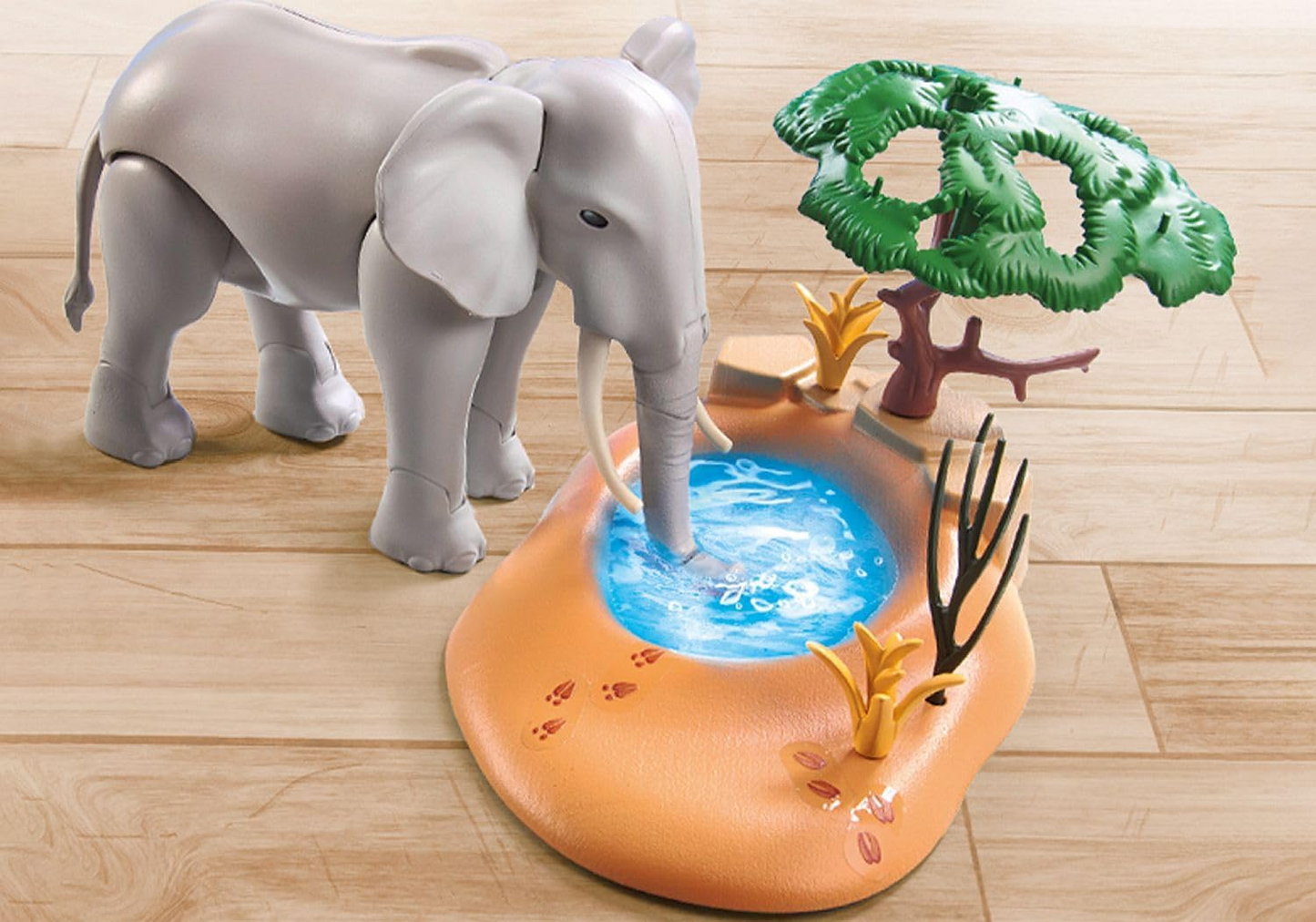 Playmobil 71294 Wiltopia Elefante no Waterhole, safári emocionante com efeito de aprendizagem de animais, brinquedo educativo, dramatização sustentável e divertida e imaginativa, conjuntos de jogos adequados para crianças a partir de 4 anos