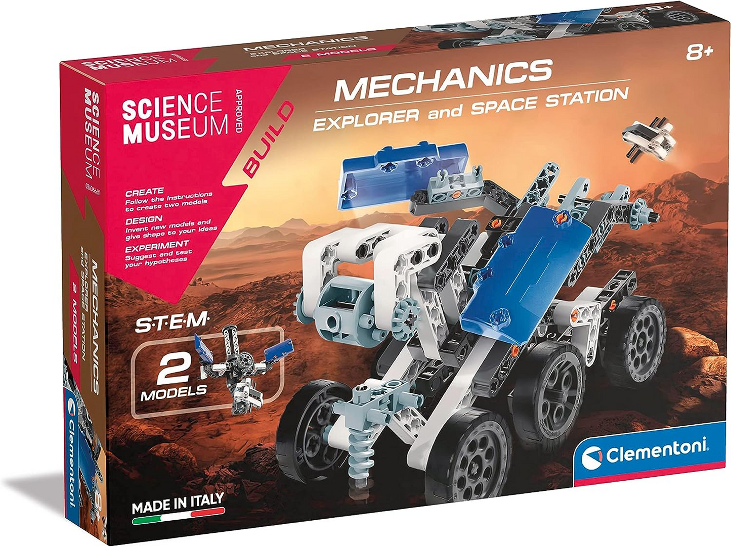 Clementoni 61382 Science Museum Mechanics-Buggy & Quad-Building Set, Kit Científico para Crianças de 8 Anos, Brinquedos STEM, Versão em Inglês Feito na Itália, Multicolorido