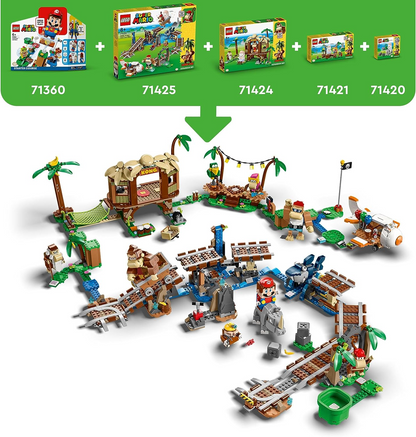 LEGO 71421 Conjunto de expansão Jungle Jam de Super Mario Dixie Kong com figuras de Dixie Kong e Squawks the Parrot, brinquedo montável para combinar com o curso inicial