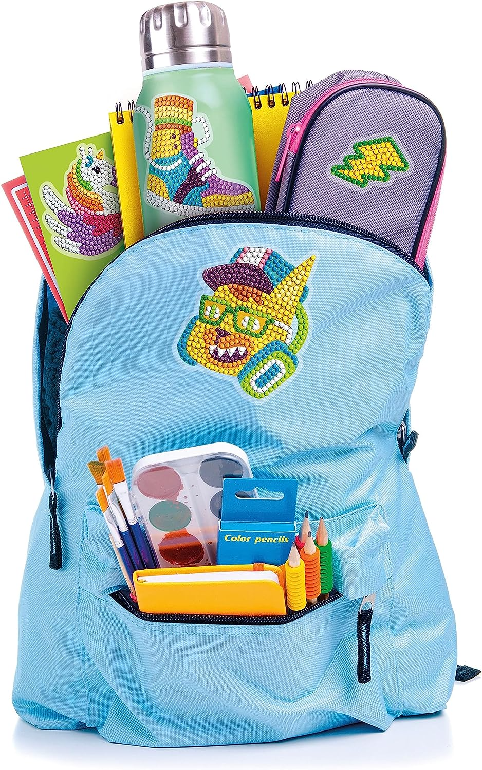 Clementoni 18716 Idea-Sparkly Creations-Sparkle Painting Kit, Craft for Kids, Diamond Arts, Creative Gift for Girl 7, Gem Stickers, Glitter Mosaic, Made in Italy, Multi-Color