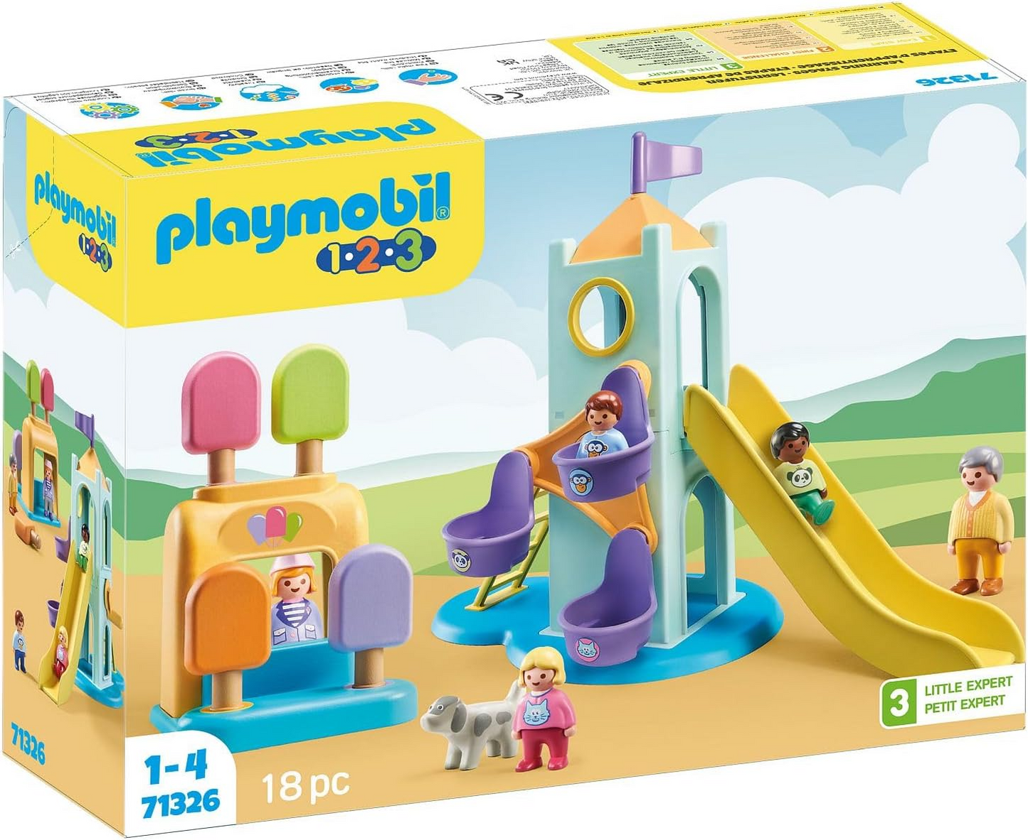 Playmobil  71326 1.2.3: Torre de Aventura com Barraca de Sorvete para crianças descobrirem e desenvolverem, conjuntos de jogos adequados para crianças a partir de 12 meses