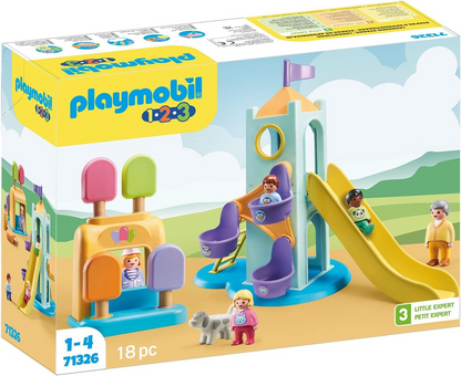 Playmobil  71326 1.2.3: Torre de Aventura com Barraca de Sorvete para crianças descobrirem e desenvolverem, conjuntos de jogos adequados para crianças a partir de 12 meses