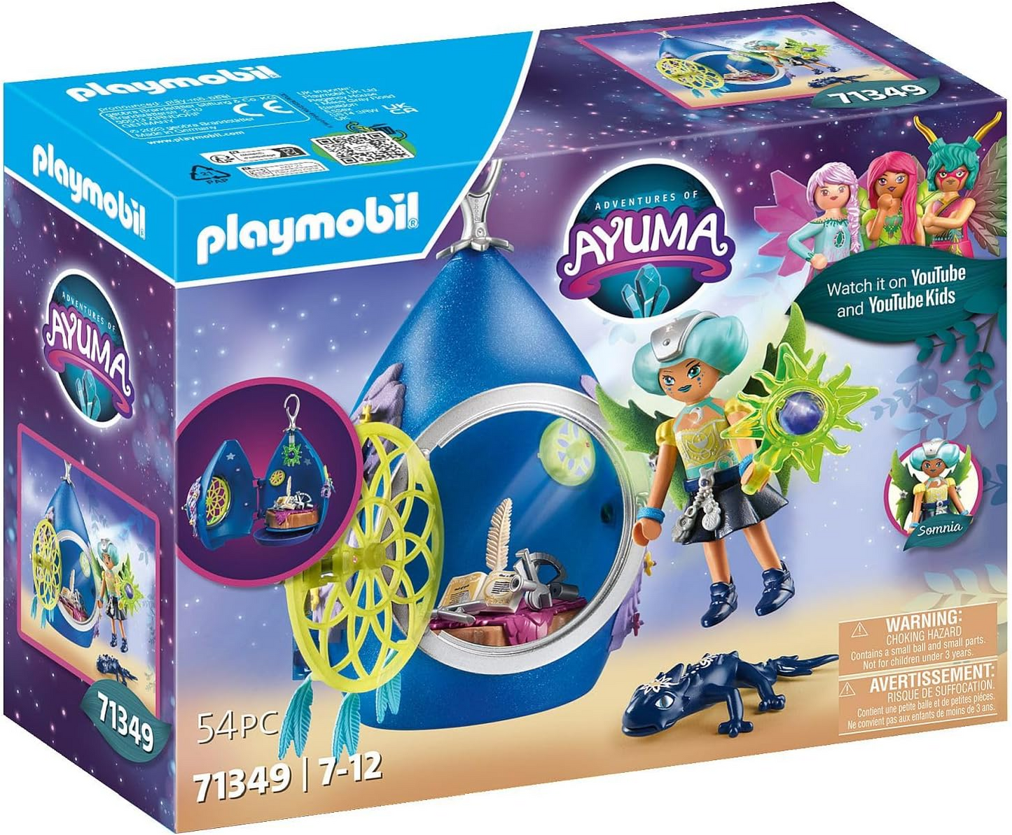 Playmobil  71349 Adventures of Ayuma - Moon Fairy House, floresta mística, fadas da lua e da alma, dramatização divertida e imaginativa, conjuntos de jogos adequados para crianças a partir de 7 anos