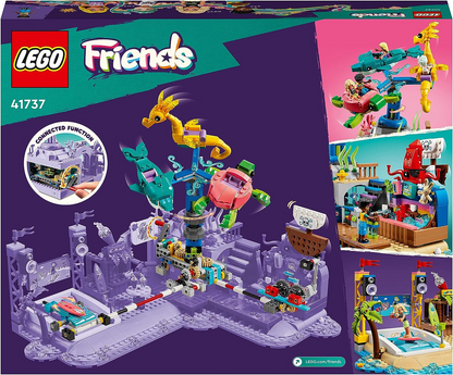 LEGO 41737 Friends Beach Amusement Park, Fun Fair Advanced Building Set com Elementos Técnicos, Golfinho, Tartaruga, Cavalo Marinho Carrossel e Máquina de Ondas, Brinquedo para Crianças 12 Plus e Adolescentes