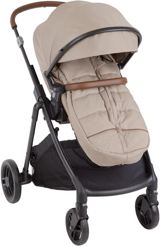 Graco Carrinho elegante Near2Me com assento reversível - adequado desde o nascimento até aprox. 4 anos (22kg). 3 x ajustes de altura Slide2Me, inclui protetor de pé de luxo e capa de chuva, moda de farinha de aveia