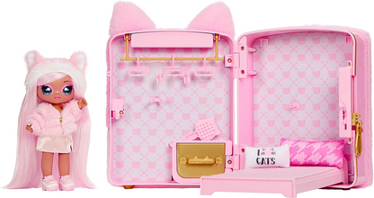 Na! Na! Na! Surprise  Conjunto de quarto de mochila 3 em 1 - REENA DE LA ROSA - Inclui mochila de gatinho rosa para crianças de 5 anos ou mais