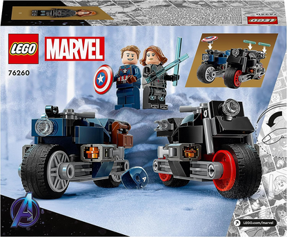 LEGO 76260 Marvel Black Widow e Captain America Motorcycles, Avengers Age of Ultron Set com 2 brinquedos de motocicleta de super-heróis para crianças, meninos e meninas de 6 anos ou mais
