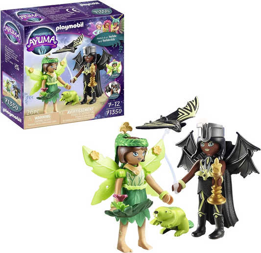 Playmobil 71350 Aventuras de Ayuma - Fada da Floresta e Fada do Morcego com Animais da Alma, floresta mística, fadas da lua e da alma, encenação divertida e imaginativa, conjuntos de jogos adequados para crianças de 7 anos ou mais