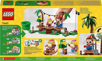 LEGO 71421 Conjunto de expansão Jungle Jam de Super Mario Dixie Kong com figuras de Dixie Kong e Squawks the Parrot, brinquedo montável para combinar com o curso inicial