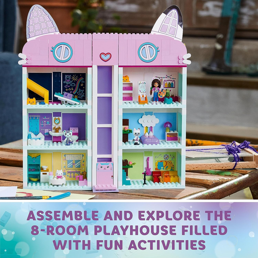 LEGO 10788 Gabby's Dollhouse Toy Playset, casa de bonecas de 4 andares e 8 quartos com figuras de Gabby, Pandy Paws, MerCat e Cakey, além de acessórios, brinquedos de presente para meninas, meninos e crianças de 4 anos ou mais