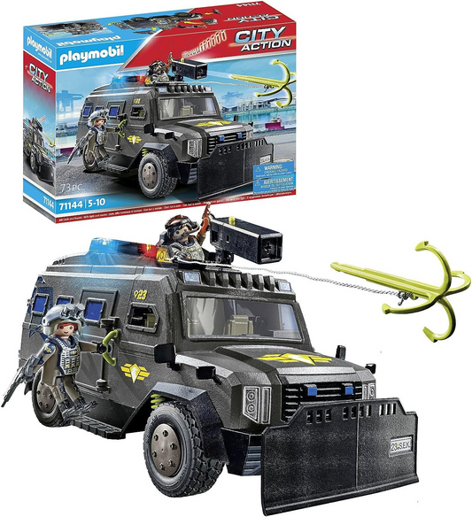 Playmobil  71144 City Action Tactical Police All-Terrain Vehicle, moderno veículo off-road de forças especiais com luz e som, dramatização divertida e imaginativa, conjunto de jogos adequado para crianças de 5 anos ou mais