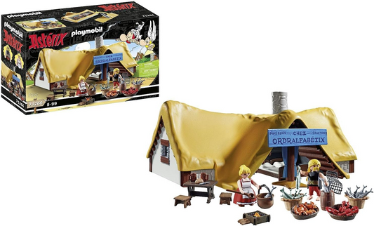 Playmobil 71266 Asterix: Cabana de Unhygienix, Unhygienix e sua esposa Bacteria, bonecos de coleção, colecionadores e leques de asterix, dramatização divertida e imaginativa, conjuntos de jogos adequados para crianças de 5 anos ou mais