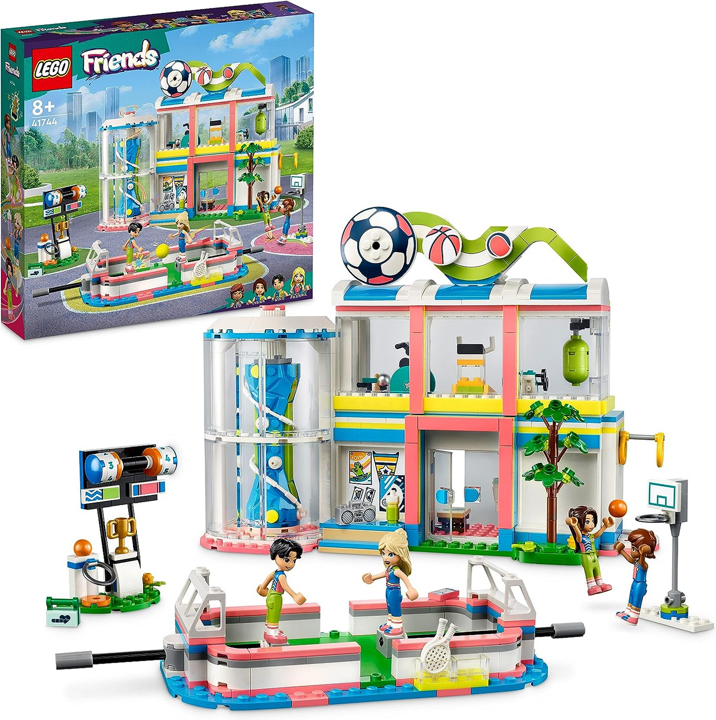 LEGO 41744 Friends Sports Center Building Toy com jogos de futebol, ba