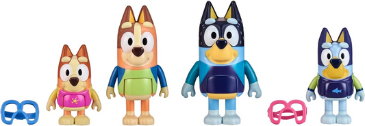 Bluey 17547 Family Day - Figura de playa, 4 unidades, multicolor