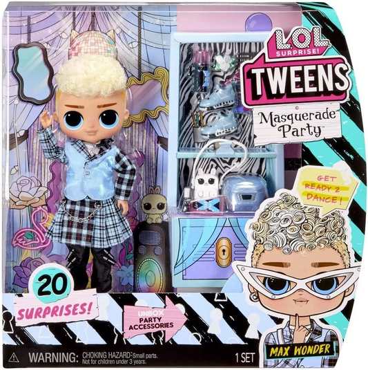 L.O.L. Surprise!   Tweens Masquerade Party Fashion Doll com 20 surpresas - MAX WONDER - Inclui acessórios de festa e dois looks de moda - Para crianças e colecionadores com mais de 4 anos