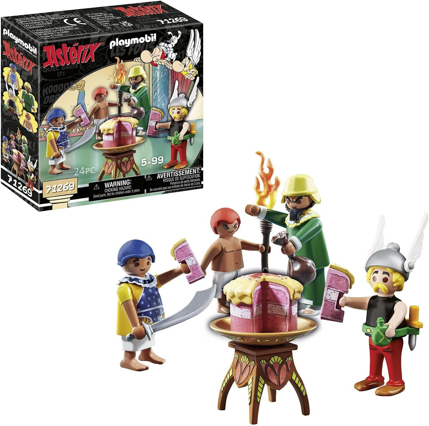 Playmobil 71269 Astérix: La tarta envenenada de Artifis, el camerino de Cleopatra y Artifis y su ayudante Krukhut, figuras coleccionables, juegos de rol divertidos e imaginativos, sets de juego aptos para niños a partir de 5 años