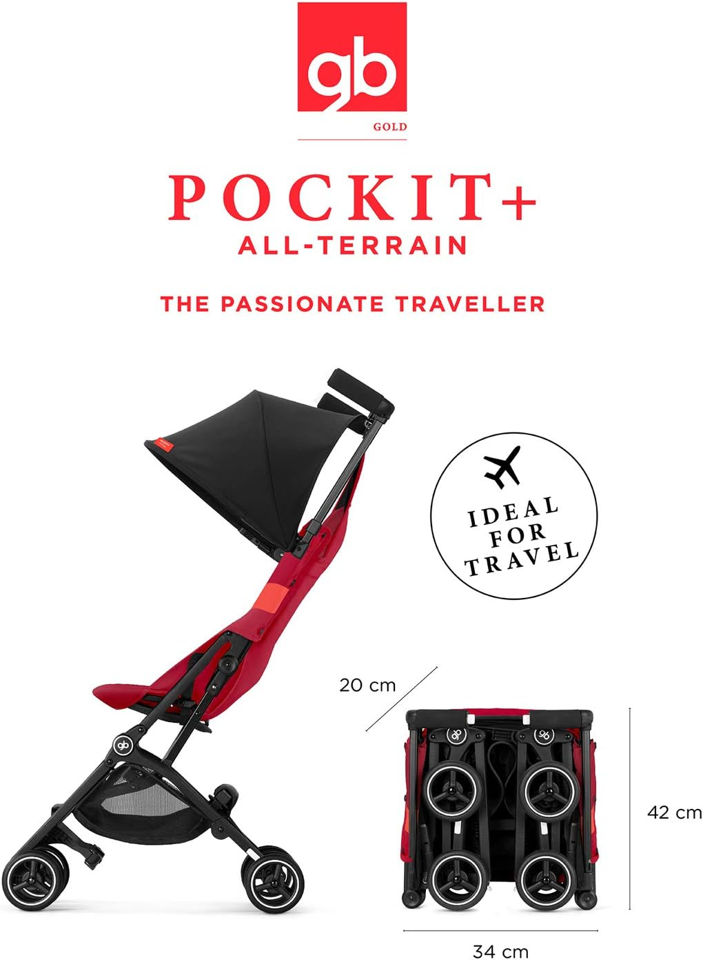 gb Gold Carrinho de passeio ultracompacto Pockit All Terrain compat