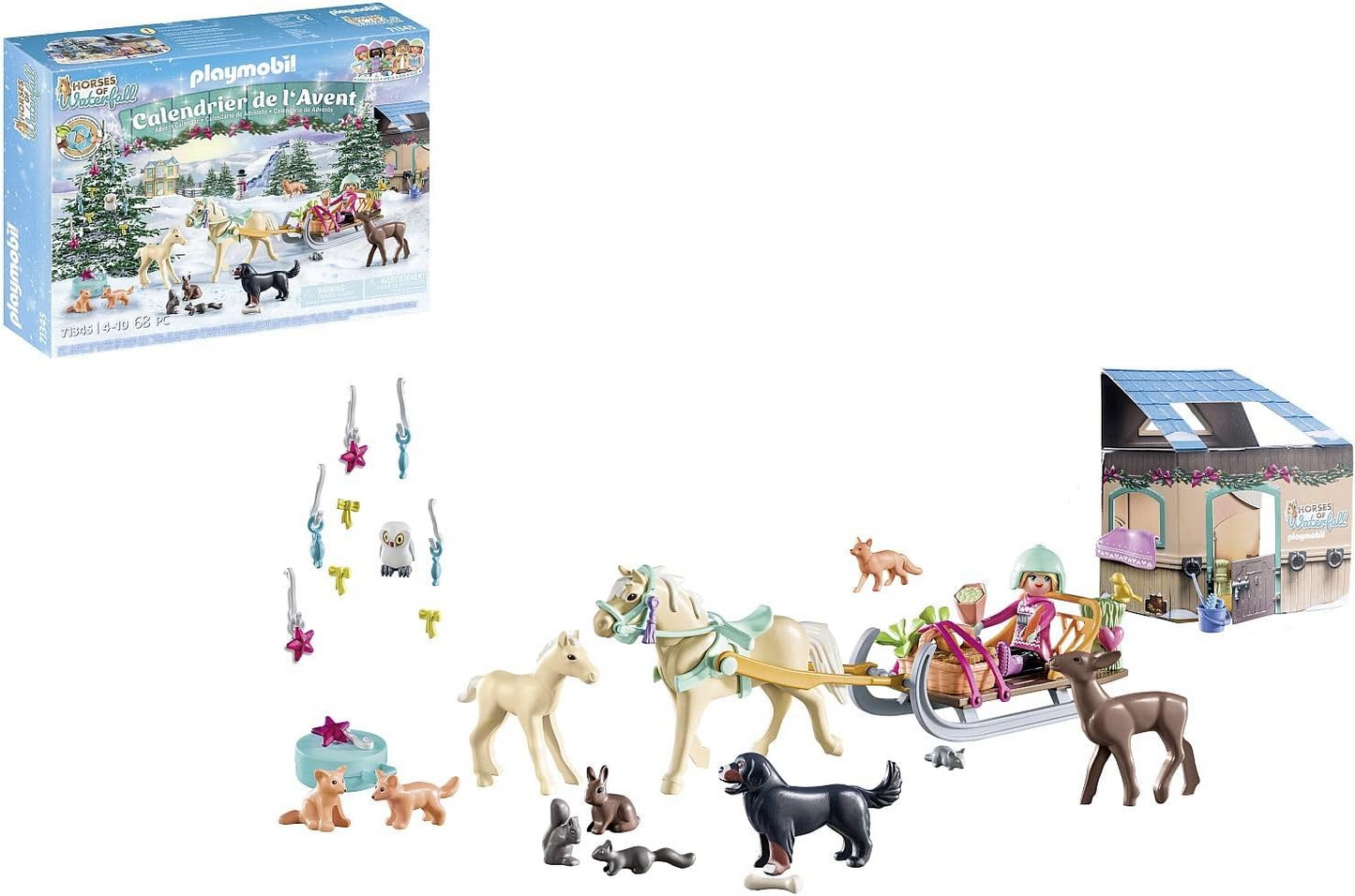 Playmobil 71346 Calendário do Advento: Novelmore - Batalha na Neve, cavaleiros, 24 dias até o Natal, presentes, brinquedo colecionável para crianças, encenação divertida e imaginativa, conjuntos de jogos adequados para crianças de 4 anos ou mais