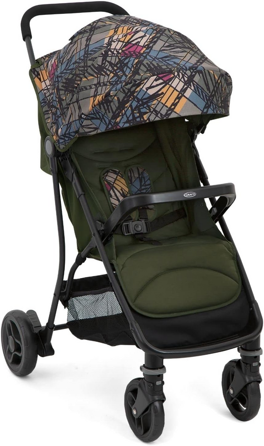Graco Carrinho de passeio/carrinho compacto Breaze Lite2 com capa de chuva - Adequado desde o nascimento até aprox. 4 anos (0-22kg). Leve com apenas 6,5kg, Couture Fern Fashion