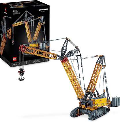 LEGO  42146 Technic Liebherr Crawler Crane LR 13000 Set, construa o melhor veículo de construção com controle remoto com aplicativo Control+, sistema de guincho e braço oscilante, modelo grande para adultos, homens, mulheres