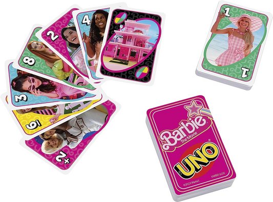 UNO Barbie The Movie Card Game, Inspirado en la Película para Noche Familiar, Noche de Juegos, Viajes, Camping y Fiesta, HPY59