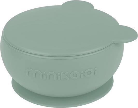 Minikoioi River Green Cuenco de silicona para bebés y niños pequeños (6 meses o más)