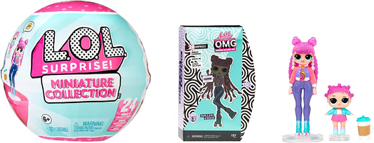 Colección en miniatura Miniverse LOL Surprise de MGA, que incluye una versión en miniatura de las muñecas y hermanas de moda LOL OMG, accesorios y mini empaques, para niñas y niños mayores de 4 años.