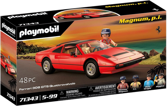 Playmobil 71343 Famous Cars Magnum, PI Ferrari 308 GTS Quattrovalvole, superdeportivo, pieza de colección +5 años