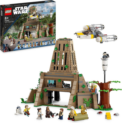 LEGO  75365 Star Wars: A New Hope Yavin 4 Rebel Base Set com 10 Minifiguras incluindo Luke Skywalker, Princesa Leia, Chewbacca, mais 2 Droid Figures, Y-Wing Starfighter e Command Room